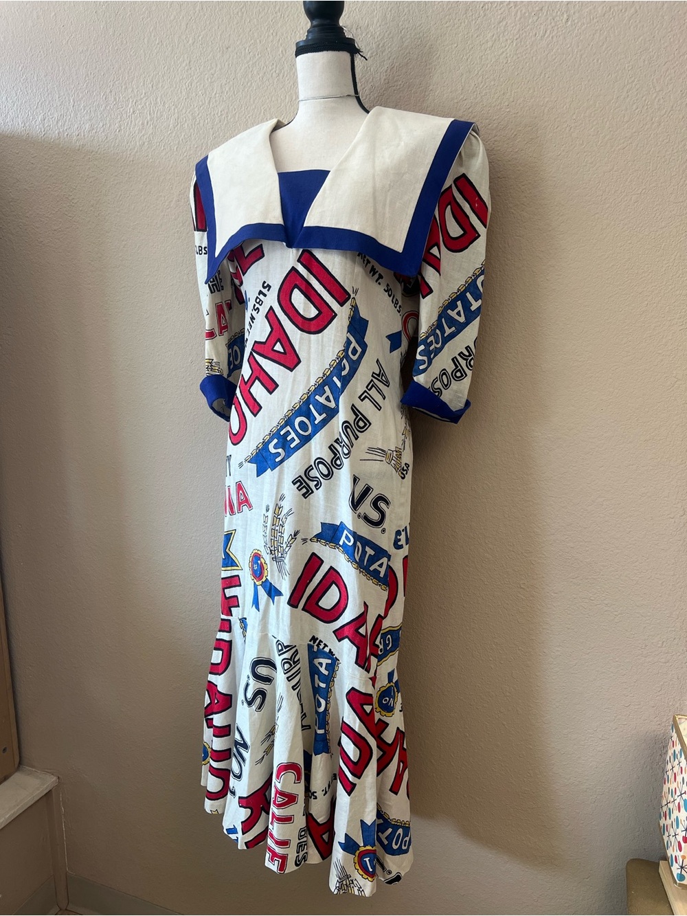 Vintage 80s Leslie Lucks potato sack dress size 12